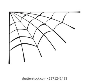 halloween spiderweb corner isolated illustration