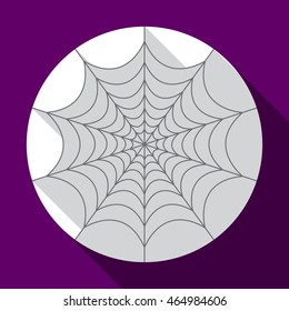 Halloween spiderweb flat icon with long shadow. Vector illustration. EPS10.