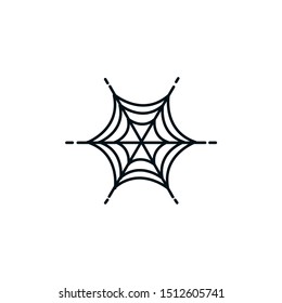 halloween spiderweb flat style icon vector illustration design