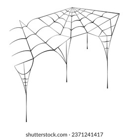 halloween spiderweb hanging isolated illustration