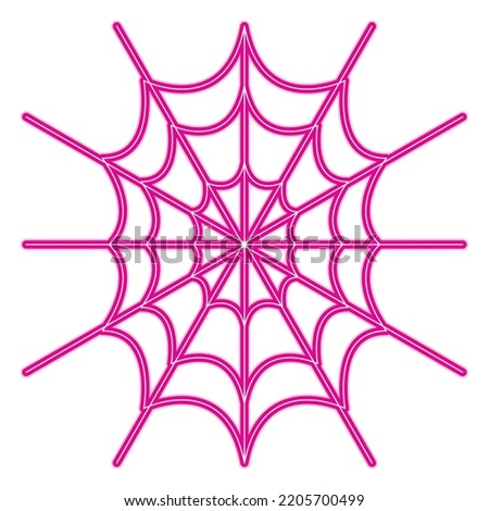 halloween spiderweb neon light icon