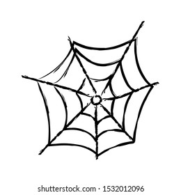 Halloween Spiderweb Outline Vector Icon 