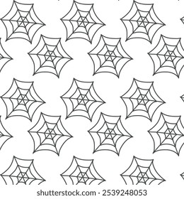 Halloween spiderweb pattern in black lines, classic Halloween theme Vector illustration