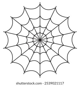 Halloween spiderweb vector icon isolated on white background.