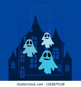 Halloween spirit night vector background