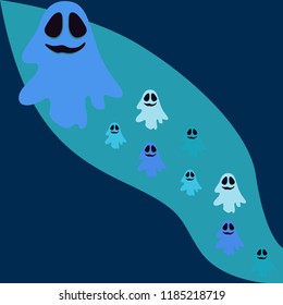 Halloween spirit night vector background