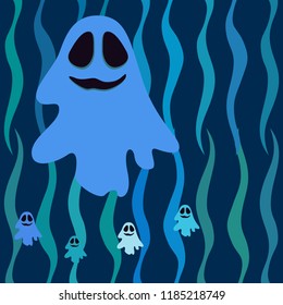Halloween spirit night vector background