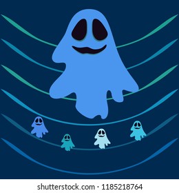 Halloween spirit night vector background