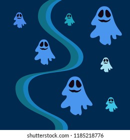 Halloween spirit night vector background