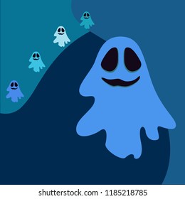 Halloween spirit night vector background