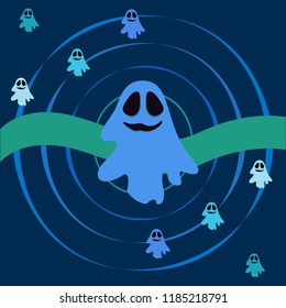 Halloween spirit night vector background