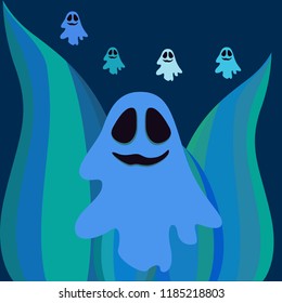 Halloween spirit night vector background