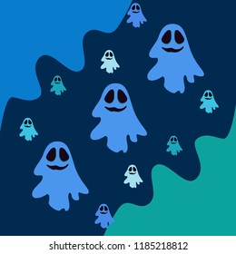 Halloween spirit night vector background