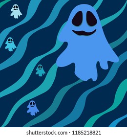 Halloween spirit night vector background