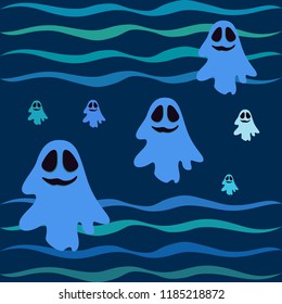Halloween spirit night vector background
