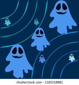 Halloween spirit night vector background