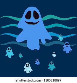 Halloween spirit night vector background