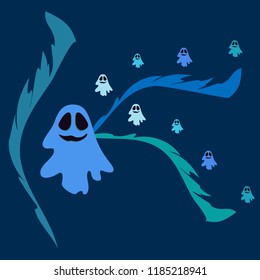 Halloween spirit night vector background