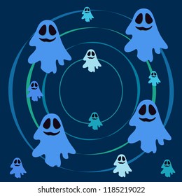 Halloween spirit night vector background