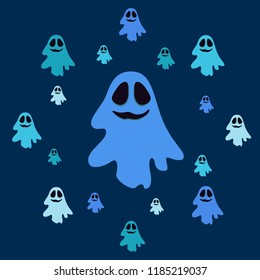 Halloween spirit night vector background