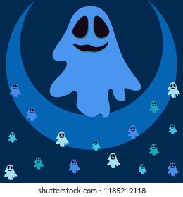 Halloween spirit night vector background
