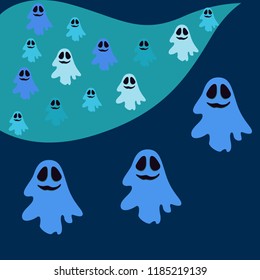 Halloween spirit night vector background