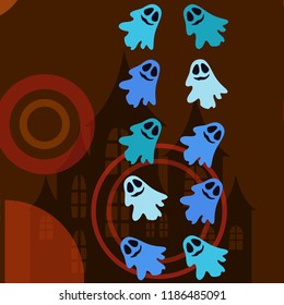Halloween spirit night vector background