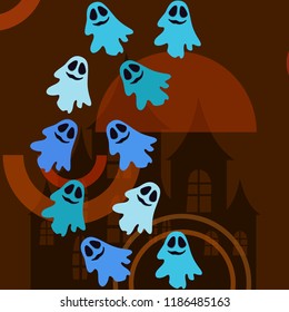 Halloween spirit night vector background