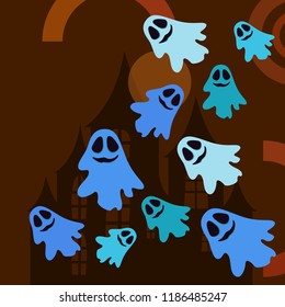 Halloween spirit night vector background