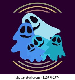 Halloween spirit night vector background