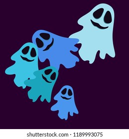 Halloween spirit night vector background