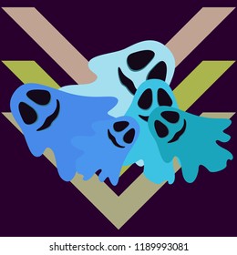 Halloween spirit night vector background