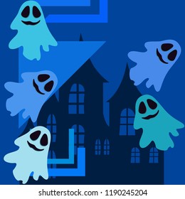 Halloween spirit night vector background