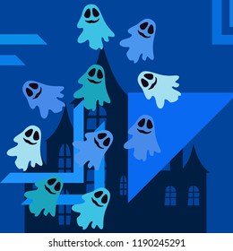 Halloween spirit night vector background