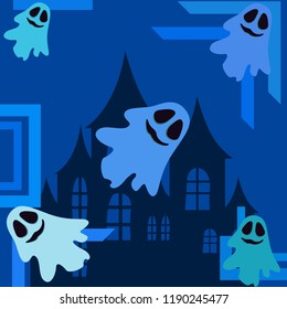 Halloween spirit night vector background