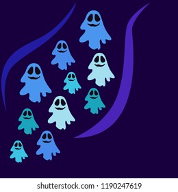 Halloween spirit night vector background