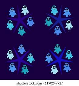Halloween spirit night vector background