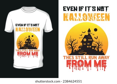 Halloween With Spirits Tshirt Design - Halloween Vector Design