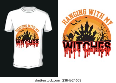 Halloween With Spirits Tshirt Design - Halloween Vector Design
