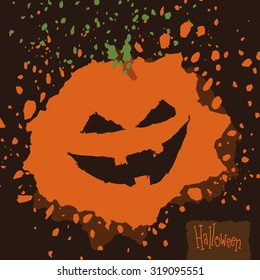Halloween Splatter Pumpkin, Vector Illustration