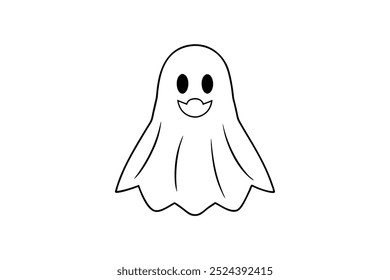 Halloween spookey ghost silhouette vector.