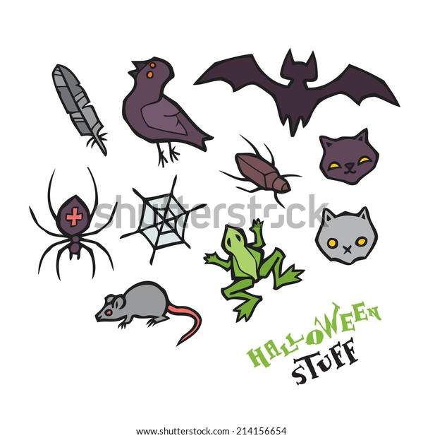 Halloween Spooky Animals Vector Set Design Stock Vector (Royalty Free ...