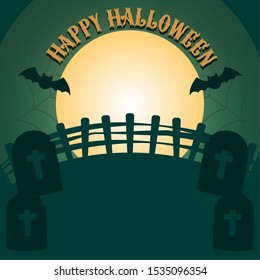 Halloween spooky background. Halloween poster - Vector illustration