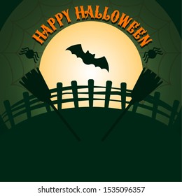 Halloween spooky background. Halloween poster - Vector illustration