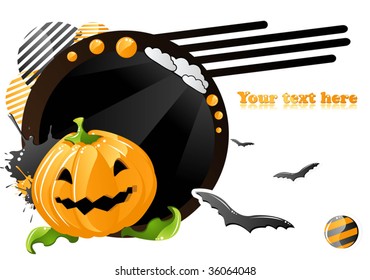 Halloween spooky background with pumpkin
