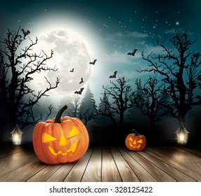 Halloween spooky background. Vector