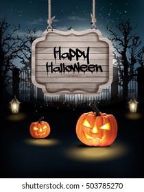 Halloween spooky background. Vector