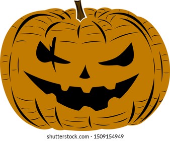 Halloween spooky carved pumpkin decoration