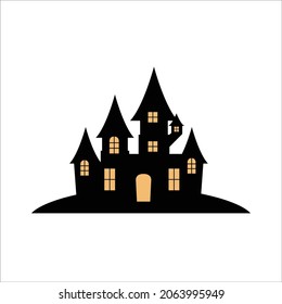 Halloween spooky castles on white bakcground illustration vector