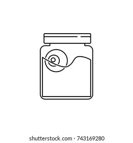Halloween spooky embalmed eyes in glass jar icon on white background